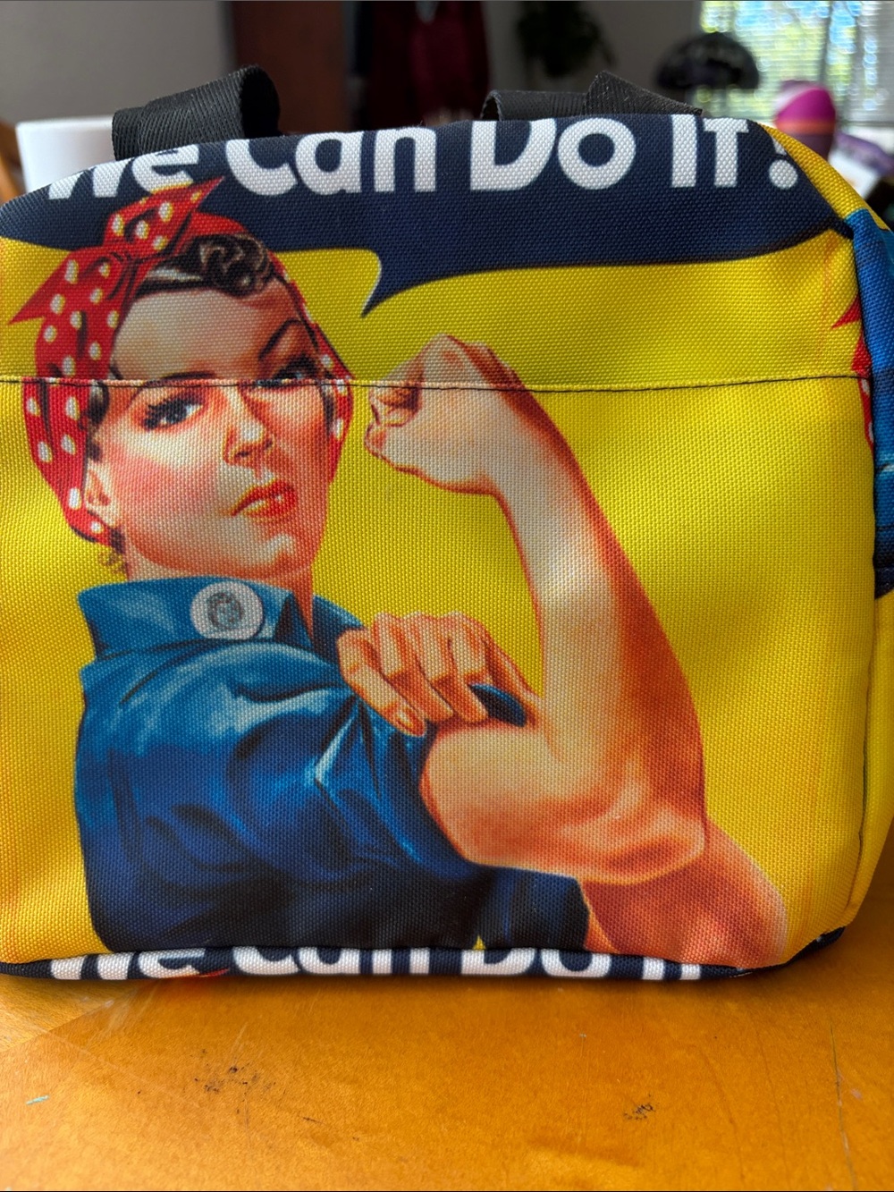 Rosie 'We Can Do It' Yellow Canvas Cosmetic Bag